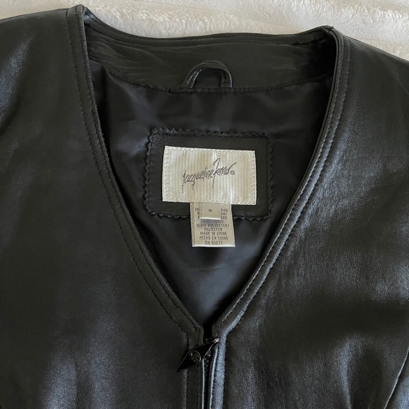 JACQUELINE FARRAR Black Leather Jacket and Skirt EUC - Picture 4 of 16